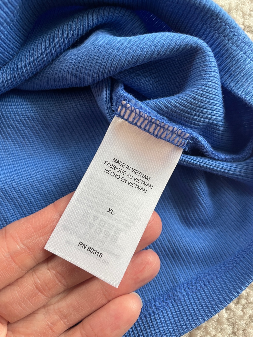 Lucky Brand Light Blue Fitted High Neck Ribbed Knit Sleeveless Tank Top Size XL - Picture 8 of 9